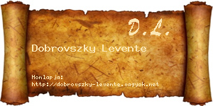 Dobrovszky Levente névjegykártya