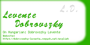 levente dobrovszky business card